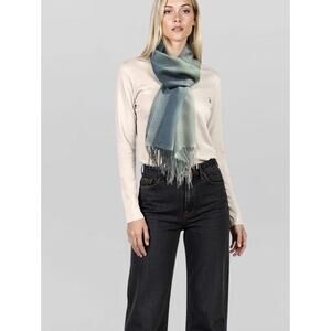 Alicia Adams Alpaca Silk Scarf Chambray/denim Derby Wrap NWT $325